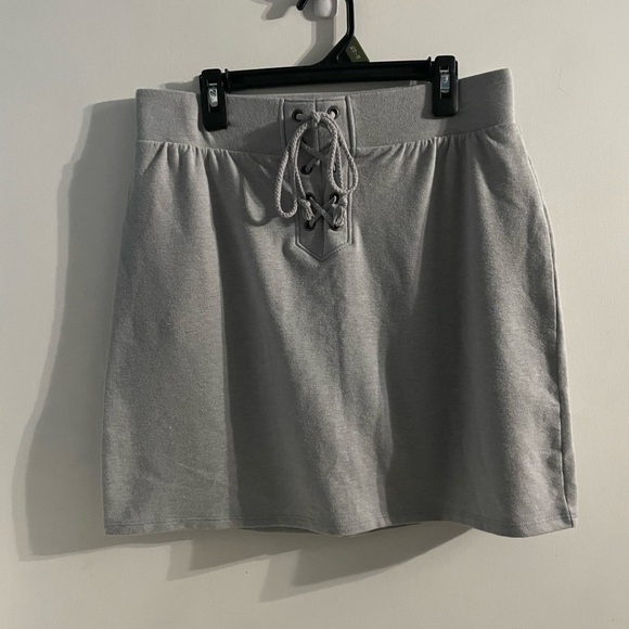 Flirtitude Dresses & Skirts - Flirtitude Gray Lace-Up Mini Skirt size medium